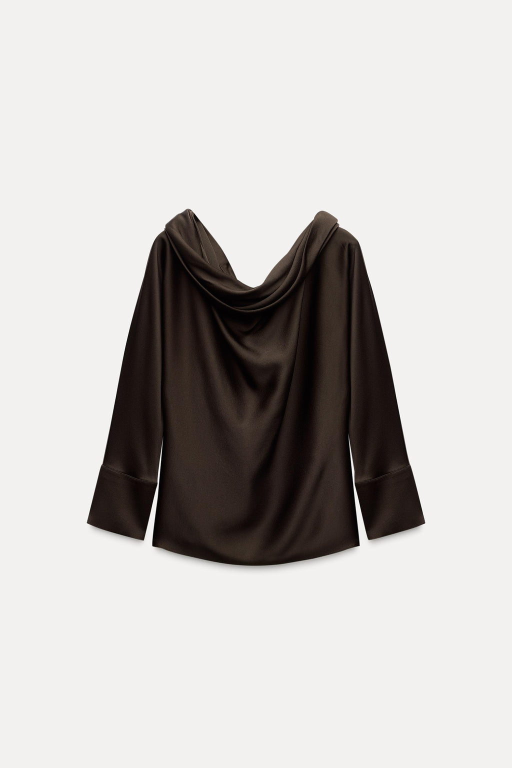 ZARA brown asymmetric cut top – product detail