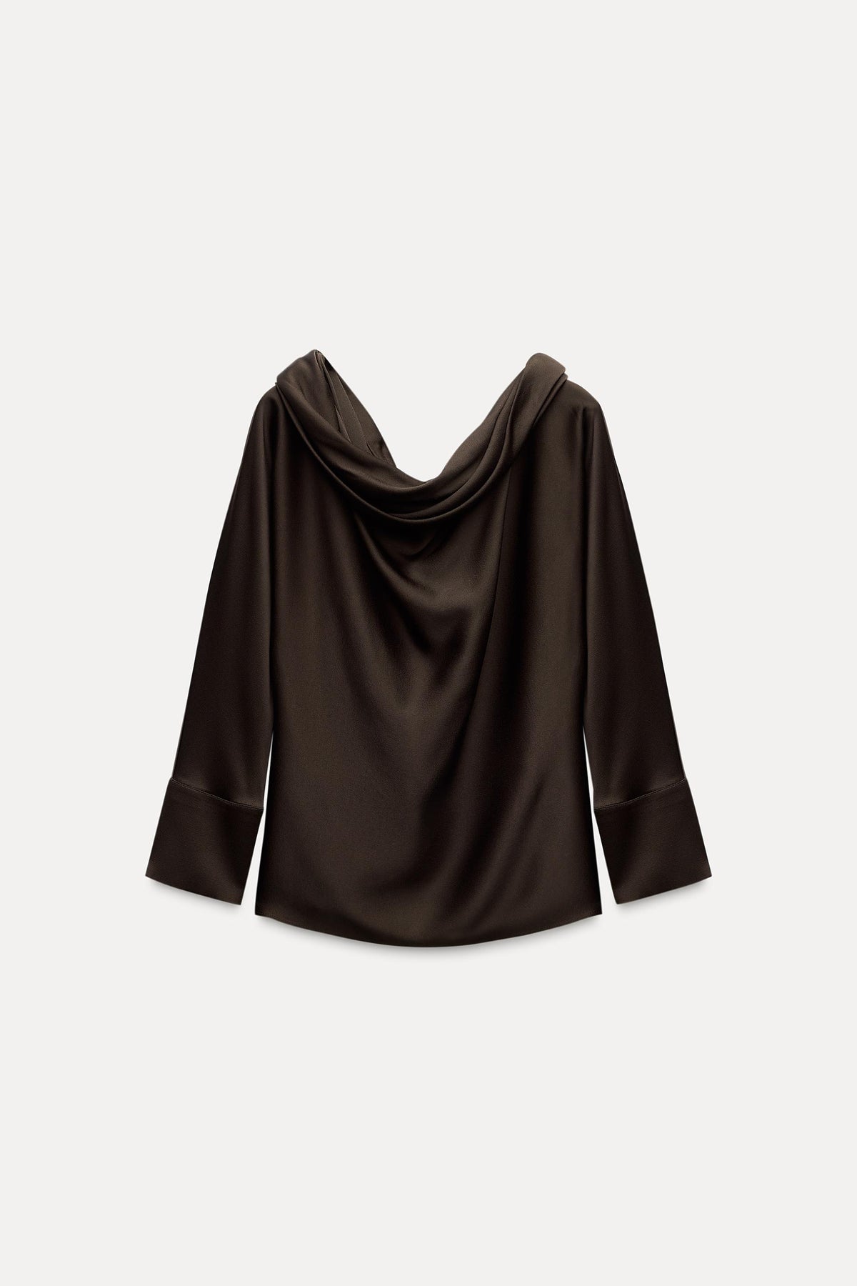 ZARA brown asymmetric cut top – product detail