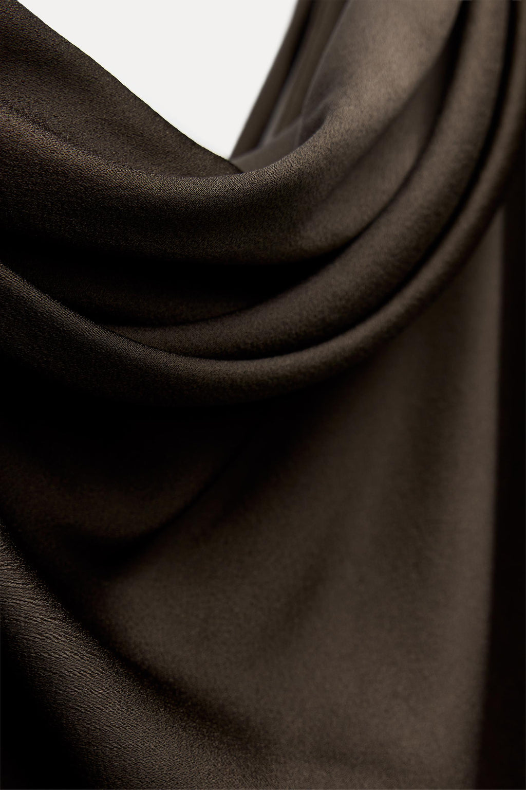 ZARA brown asymmetric cut top – sleeve detail