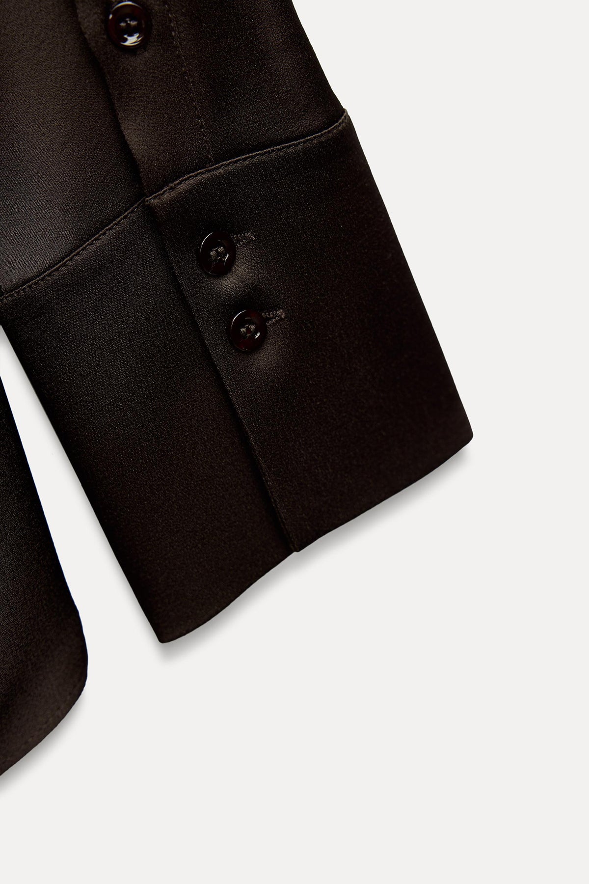 ZARA brown asymmetric cut top – neckline detail