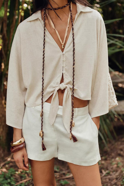 CHEMISE NŒUD COMBINÉ CROCHET