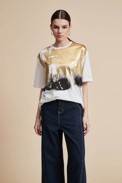 [D1] Metallic T-shirt