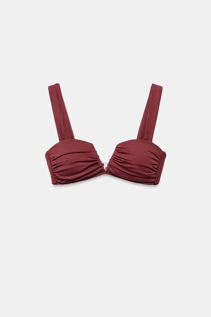 RUCHED CHOCOLATE BIKINI SET