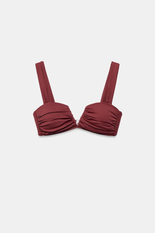 RUCHED CHOCOLATE BIKINI SET