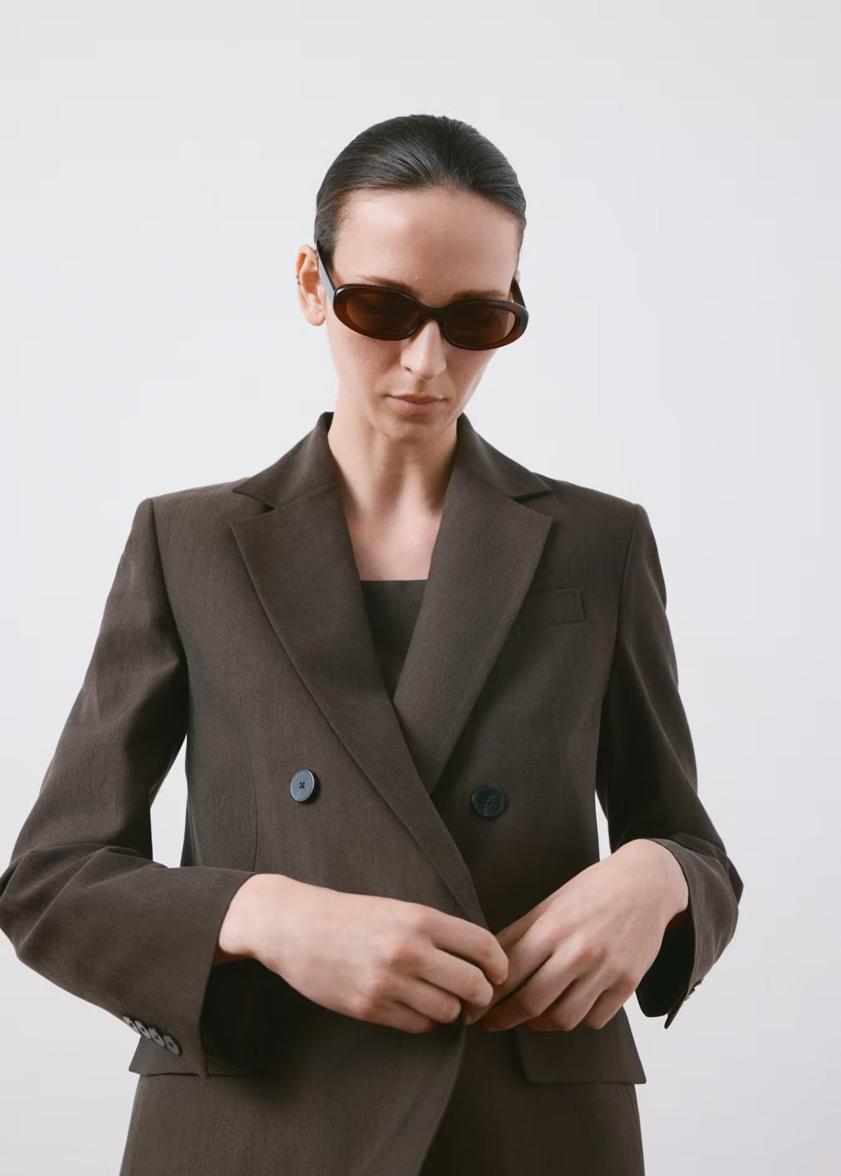 LYOCELL STRAIGHT-CUT SUIT BLAZER
