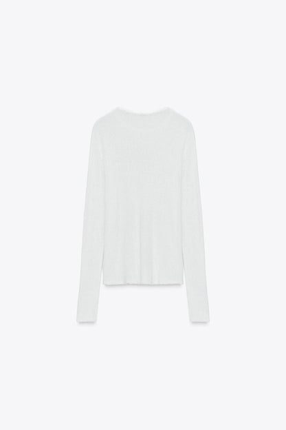 Long-sleeve rustic-style blouse