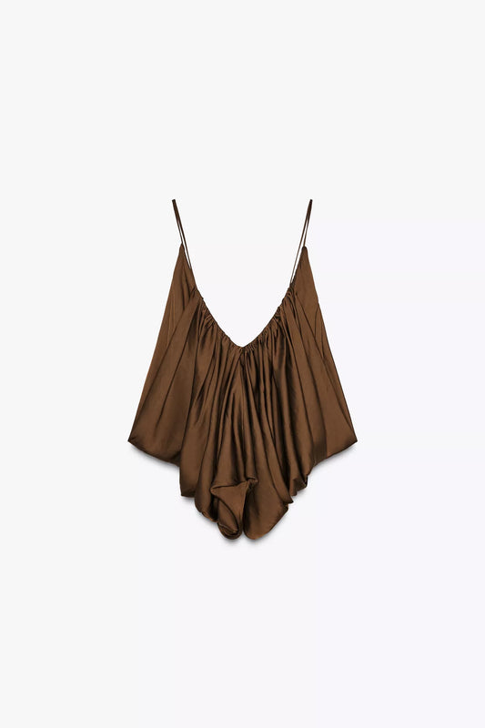 ZW COLLECTION SATIN DRAPED TOP
