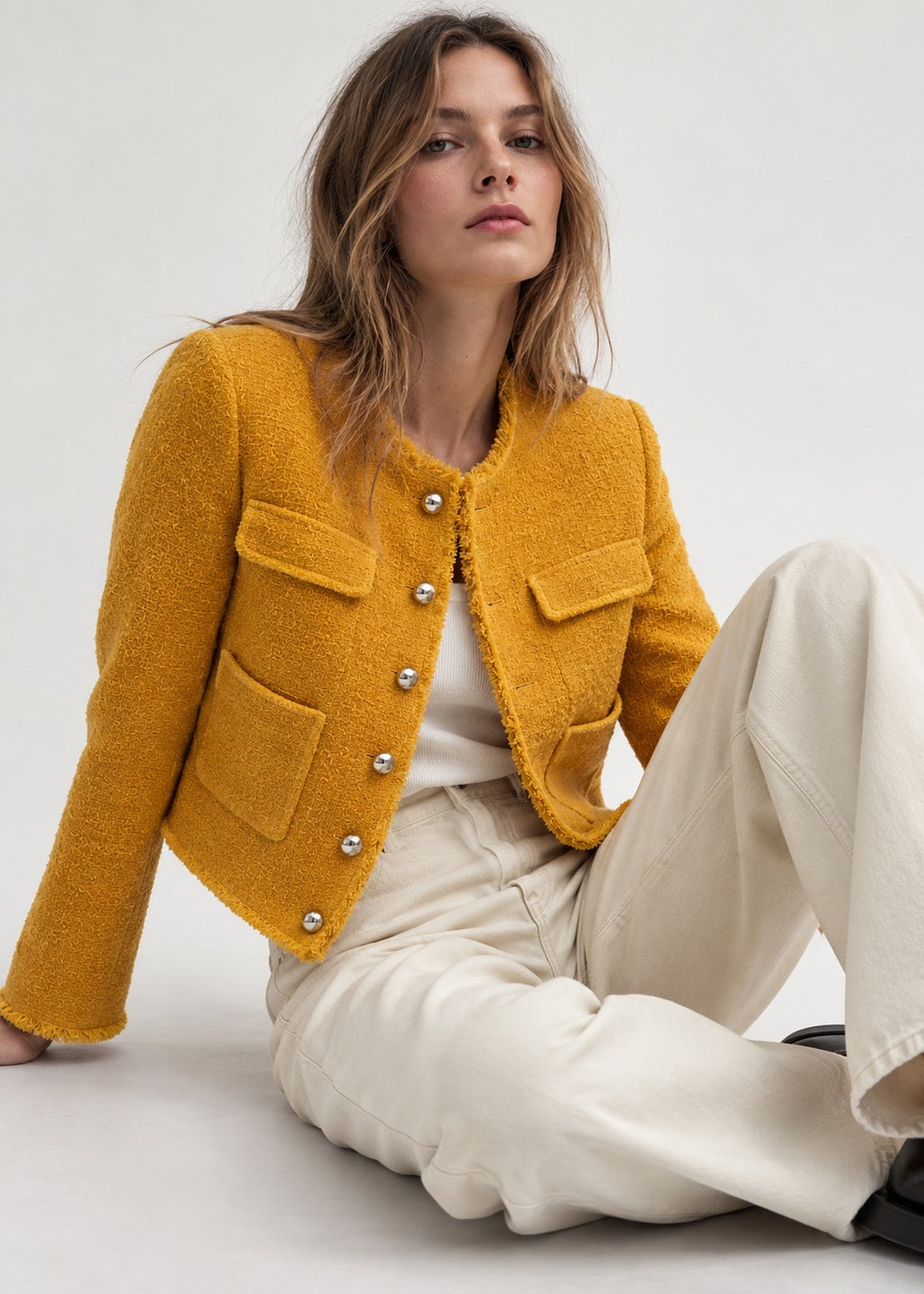 MUSTARD TWEED JACKET