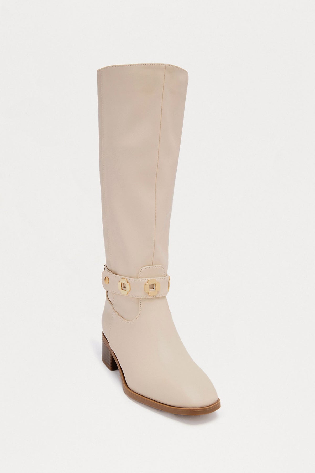 Yadira Hardware Knee High Boots - Ivory - vue 3