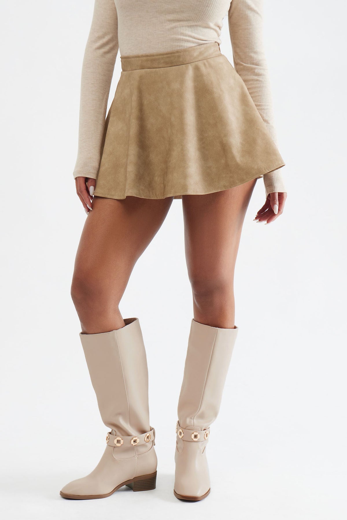 Yadira Hardware Knee High Boots - Ivory - vue 2