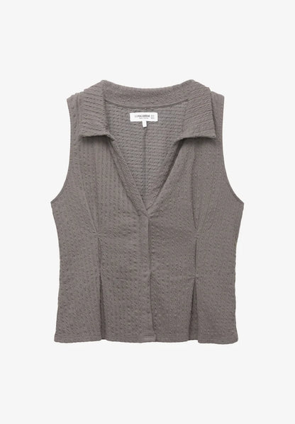 PINSTRIPE HALTER VEST TOP - Grey
