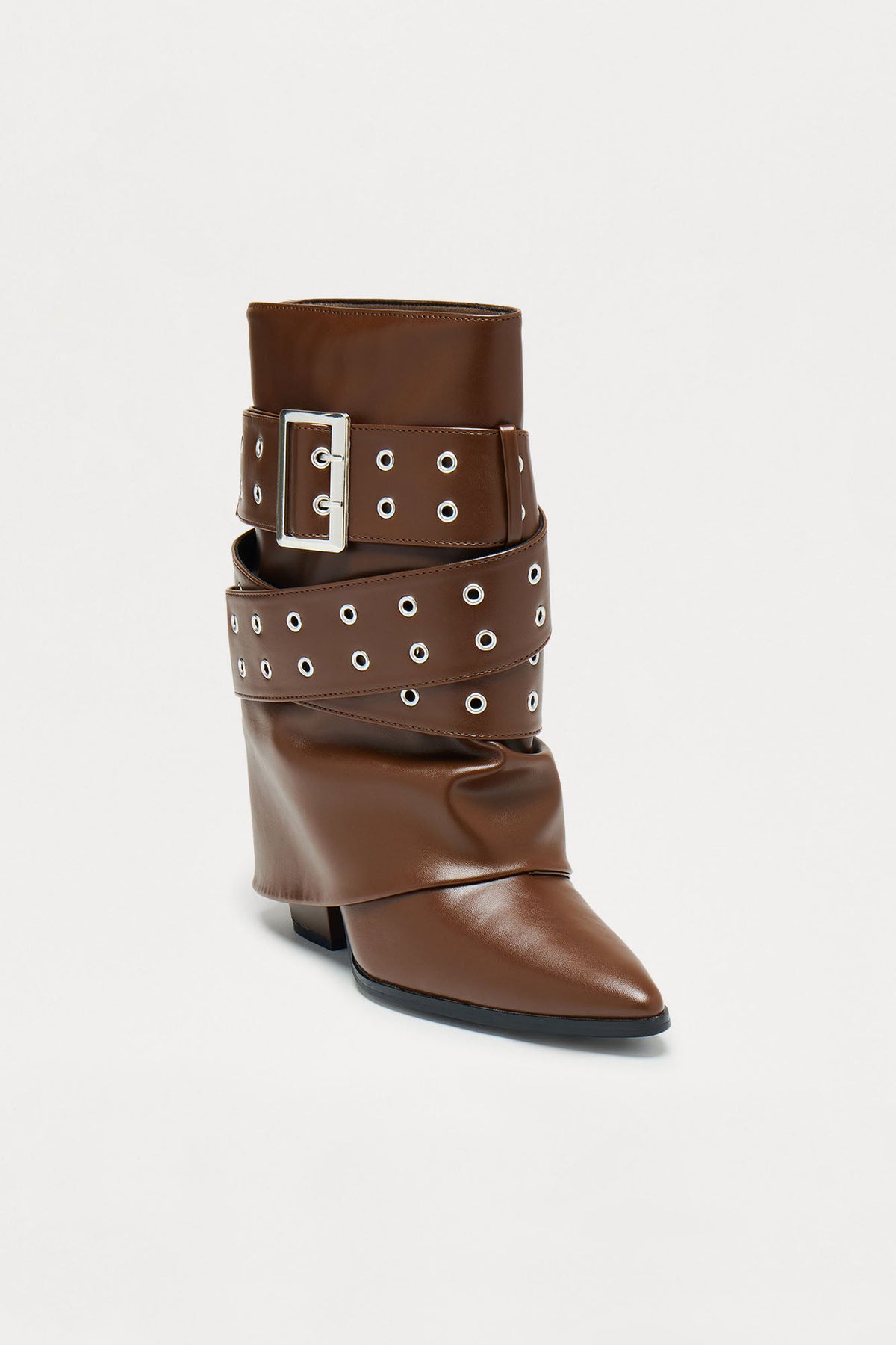 Loxley Buckle Overlay Boots - Chocolate - vue 2