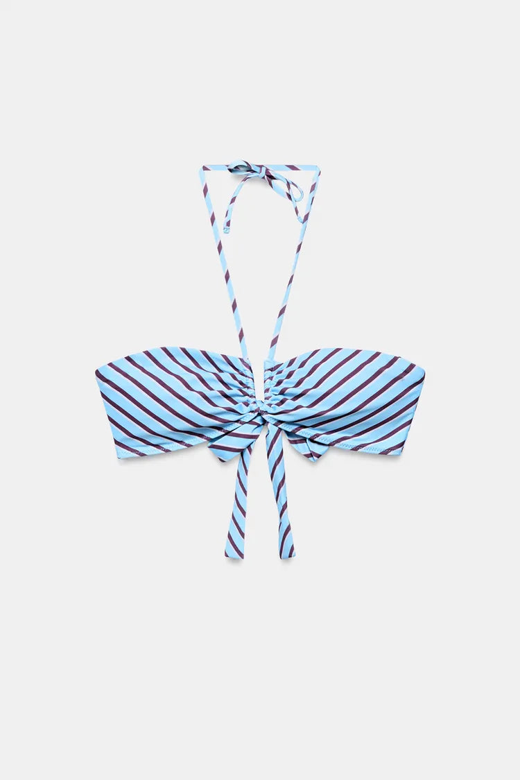 Striped Halter Bikini Set, view 3 of 6