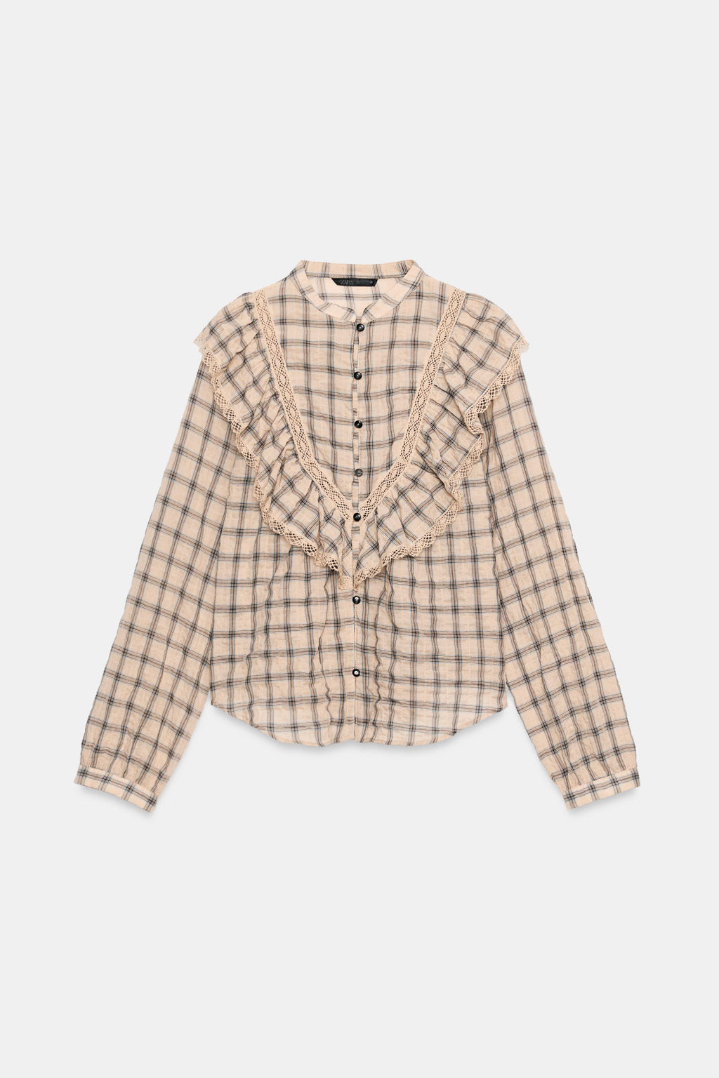CHECK LACE BLOUSE