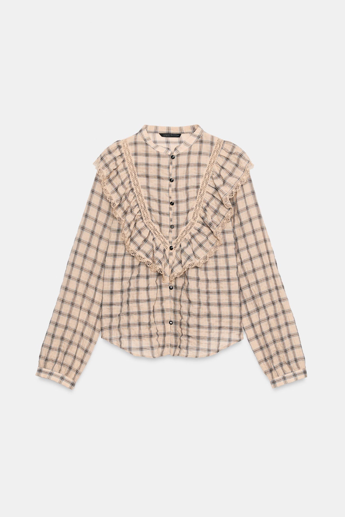 CHECK LACE BLOUSE