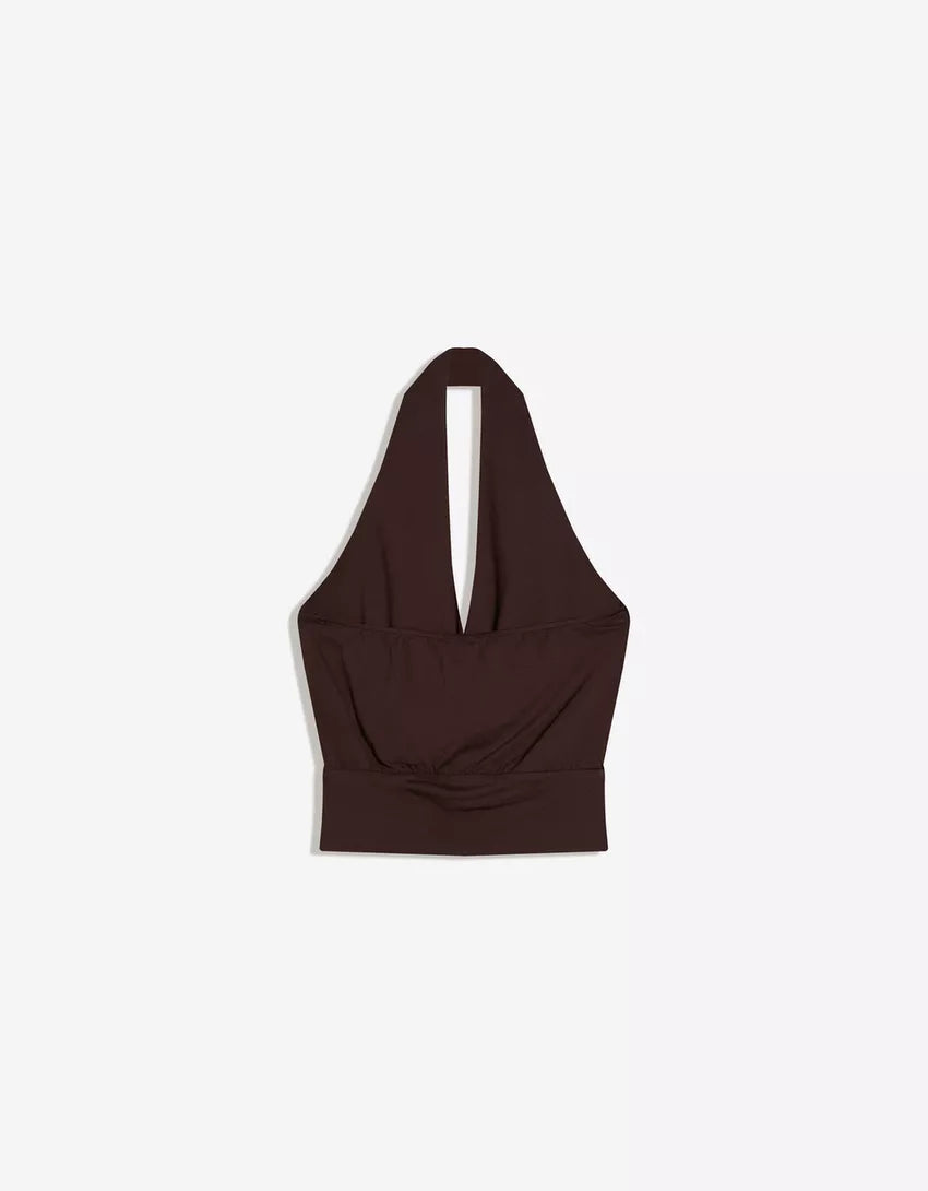 TOP CROISÉ FRONCÉ À CEINTURE