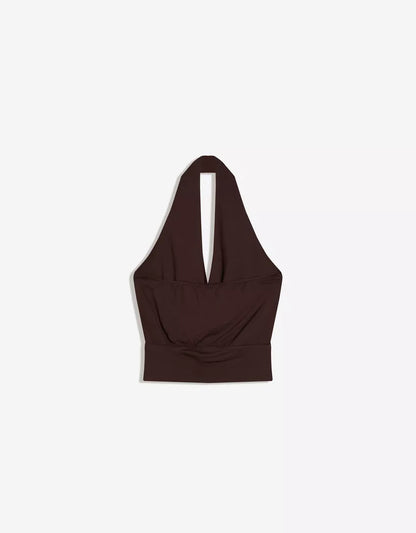 TOP CROISÉ FRONCÉ À CEINTURE