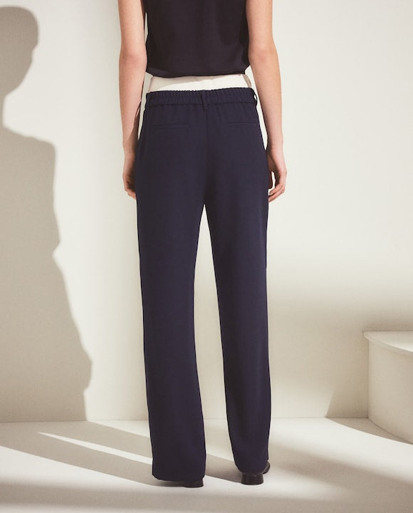PANTALON UNI À JAMBES LARGES