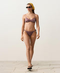 Plum Paisley Tie-Side Bikini Set, view 1 of 7