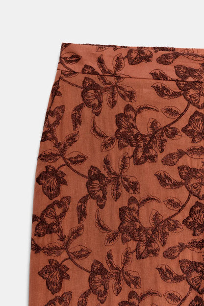 EMBROIDERED STRAIGHT-LEG TROUSERS