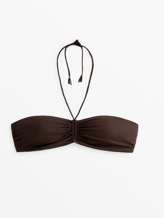 Brown braided bikini set