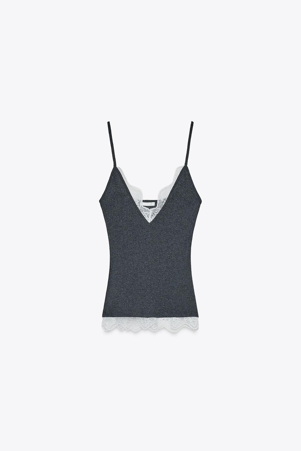 Lace Trim Knit Camisole Top