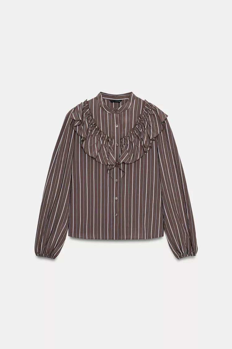 [A2] STRIPED SHIRT WITH RUFFLES