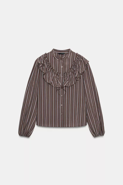 [A2] STRIPED SHIRT WITH RUFFLES