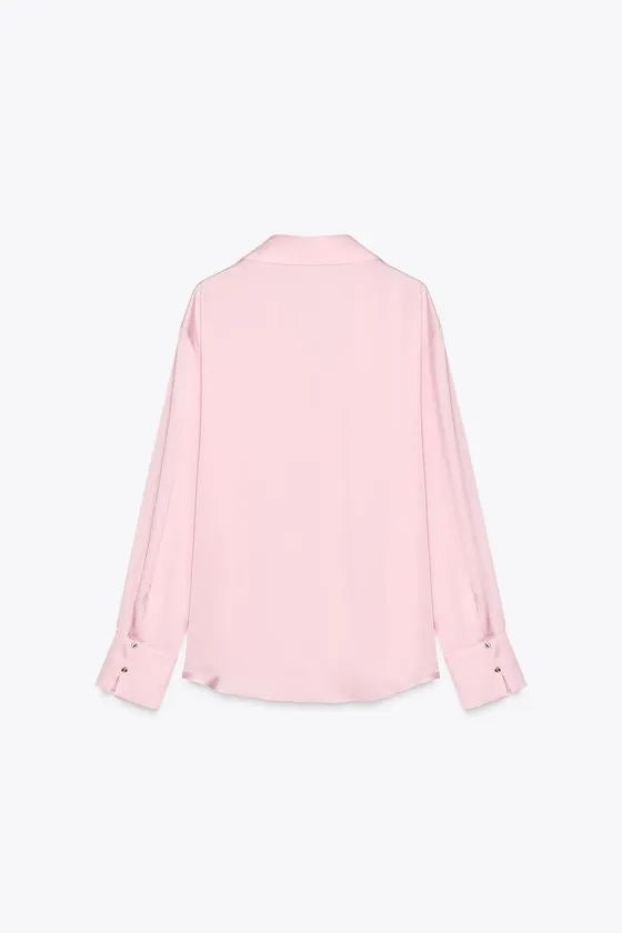 [B8] OVERSIZED SATIN SHIRT