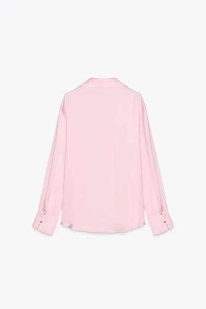 [B8] OVERSIZED SATIN SHIRT