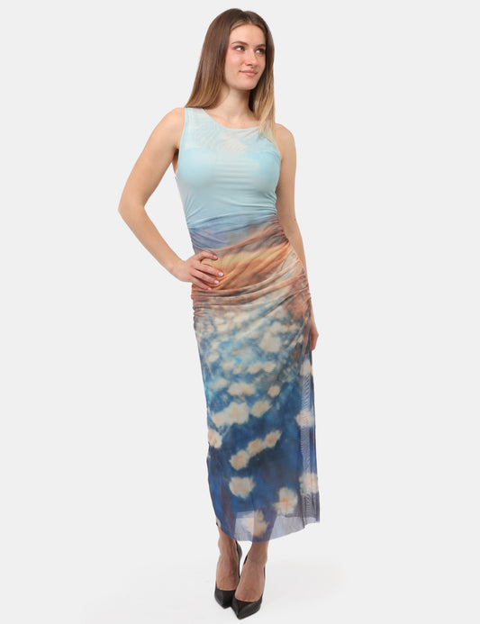 DRAPED WATERLILY DRESS