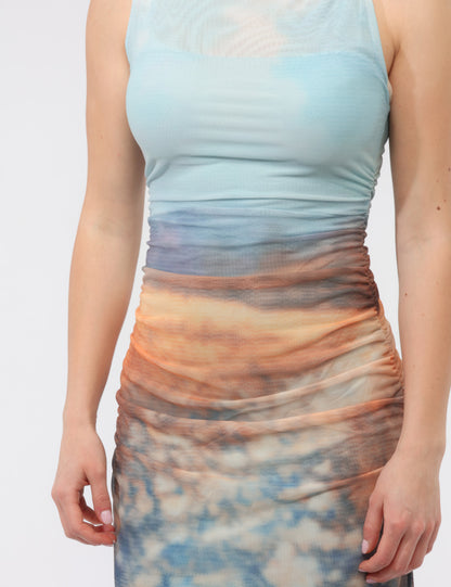 DRAPED WATERLILY DRESS