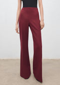 MANGO wide-leg suit trousers in wine – medium view