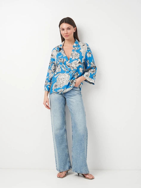 [A8] LINEN FLORAL SHIRT