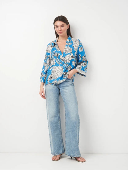 [A8] LINEN FLORAL SHIRT