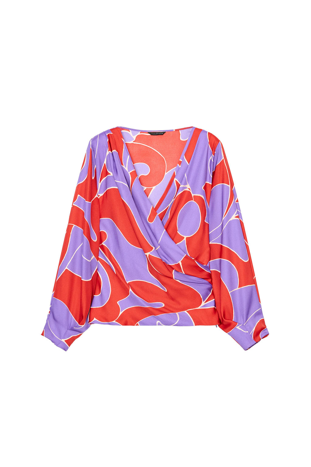 [A6] CHEMISE SATINÉE IMPRIMÉE AVEC ÉPAULETTES