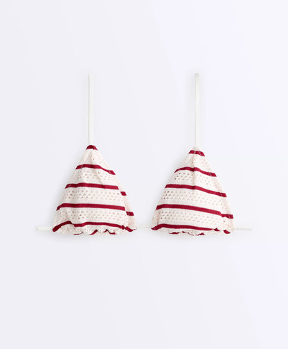 CROCHET STRIPE TRIANGLE BIKINI SET