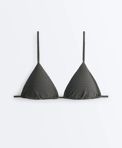 TEXTURED STRIPE TRIANGLE BIKINI