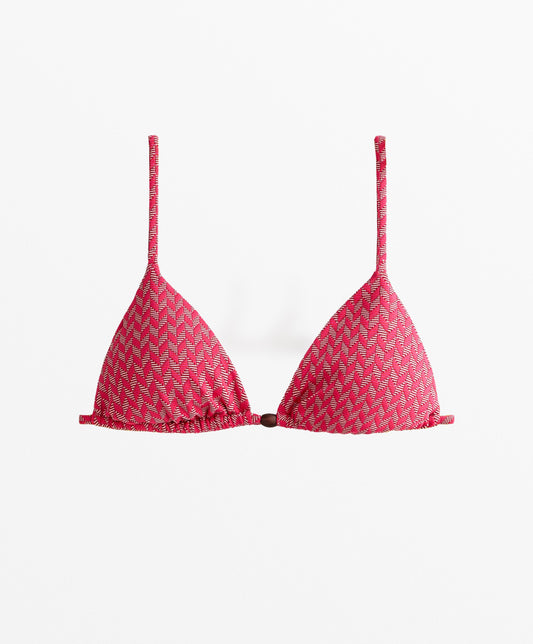 Jacquard triangle bikini set