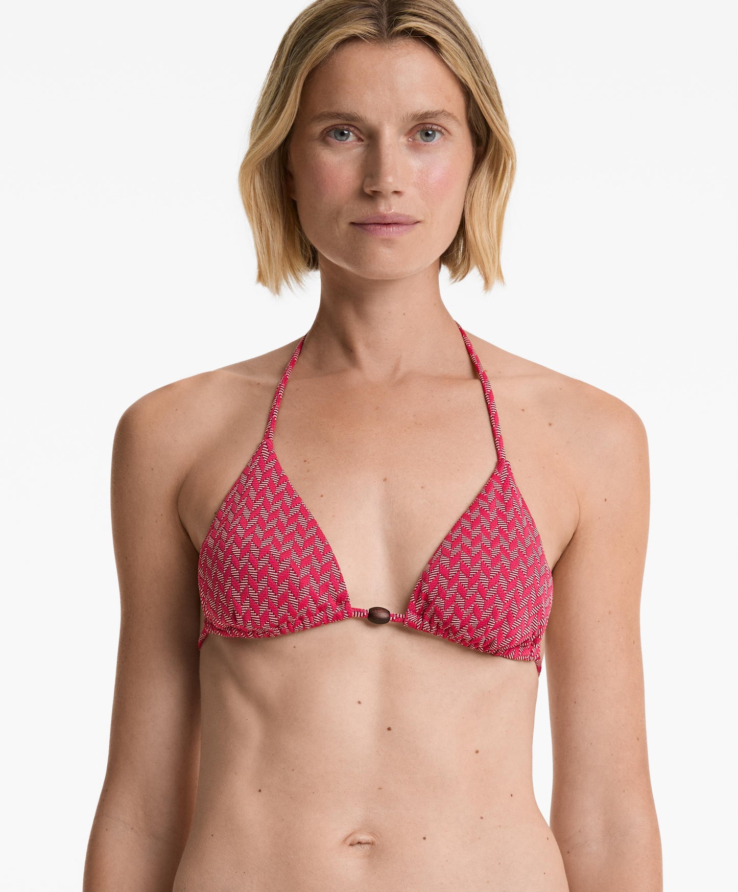 Jacquard triangle bikini set