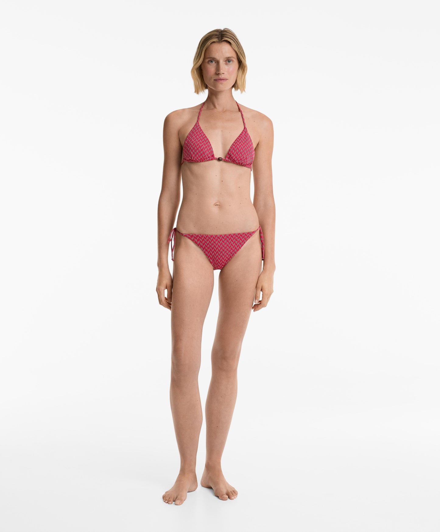 Jacquard triangle bikini set
