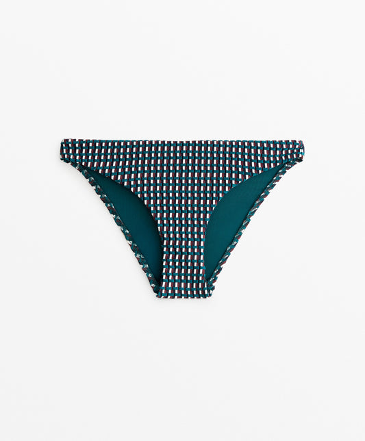 Three colour jacquard triangle bikini set