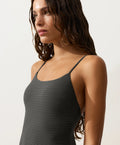 Minimal Striped Backless One-Piece Swimsuit, view 1 of 7