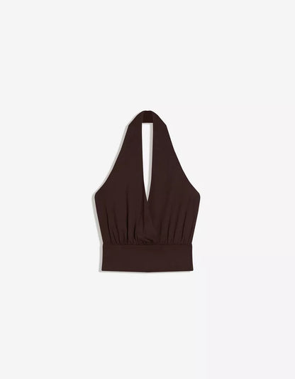 TOP CROISÉ FRONCÉ À CEINTURE