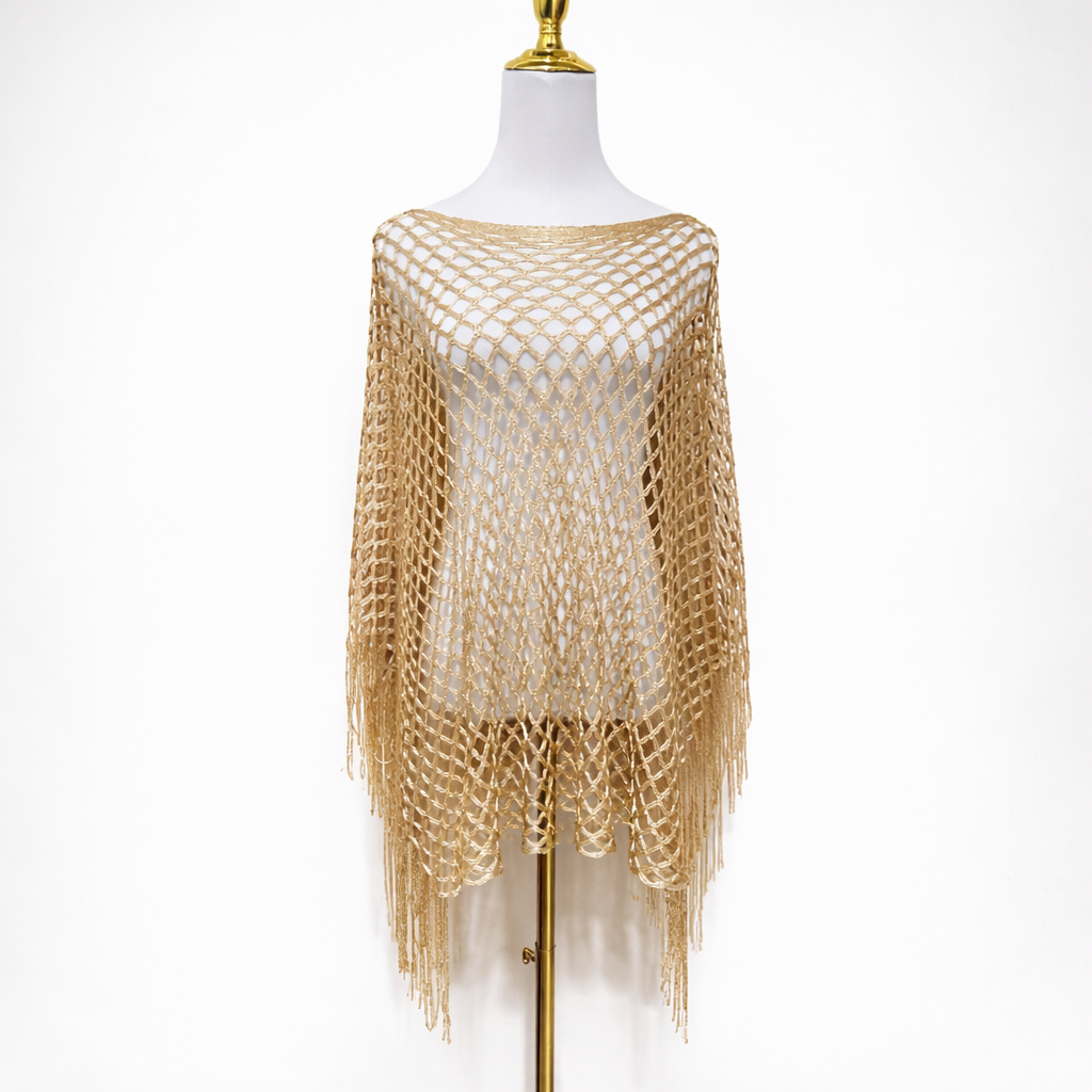 PONCHO PLAGE EN FILET BOHÈME