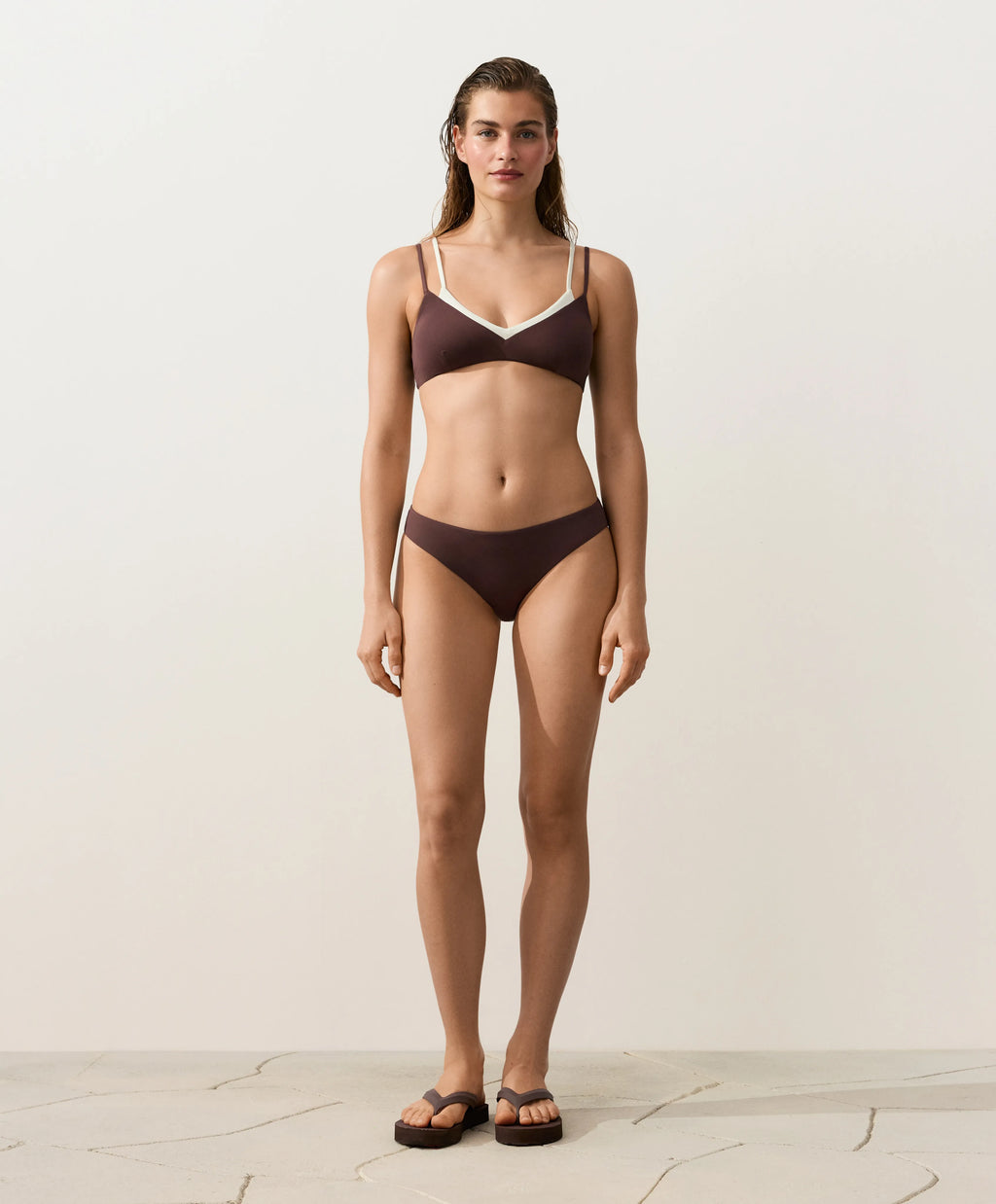 Two-Tone Brown Bikini Set, view 6 of 12