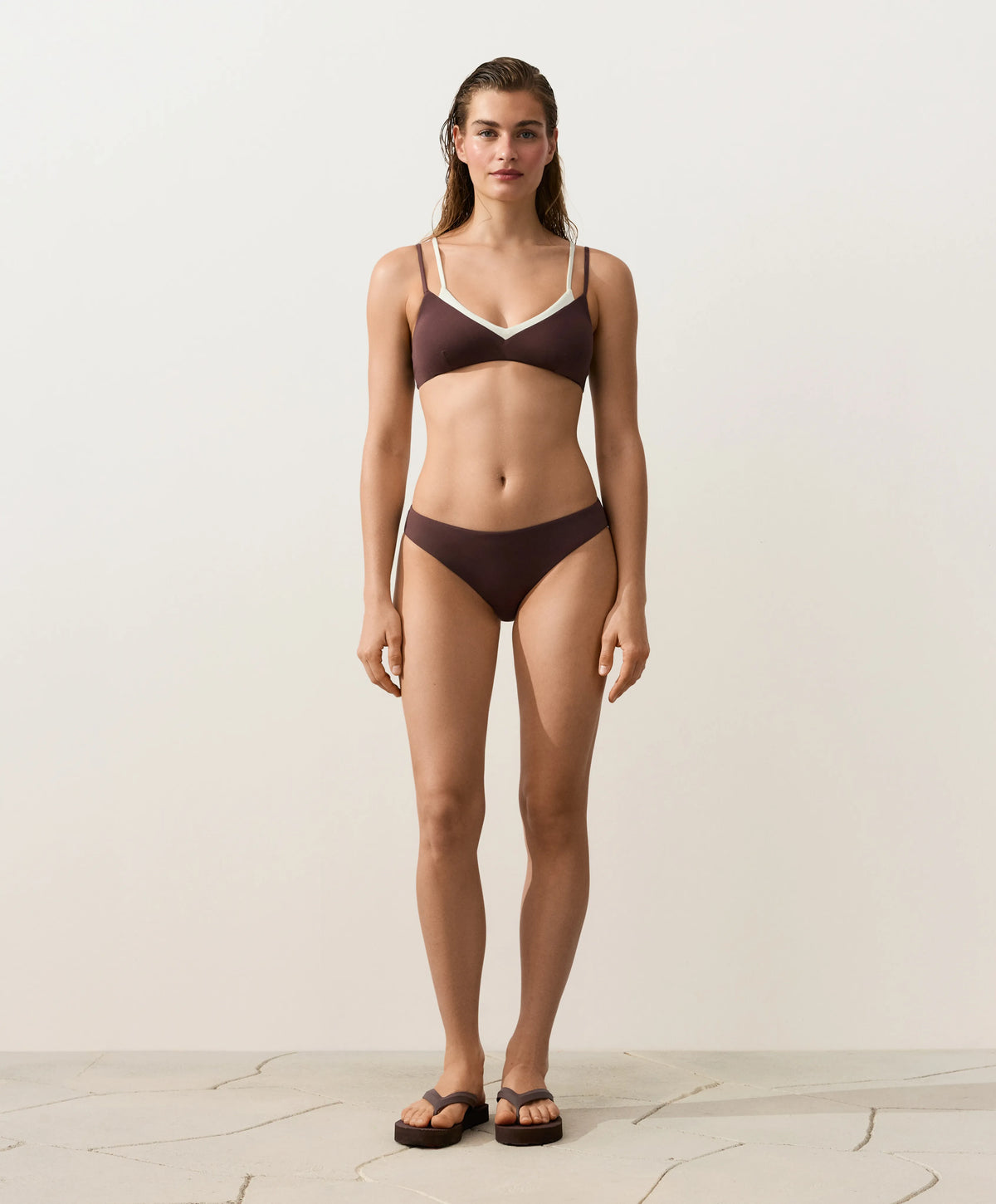 Two-Tone Brown Bikini Set, view 6 of 12