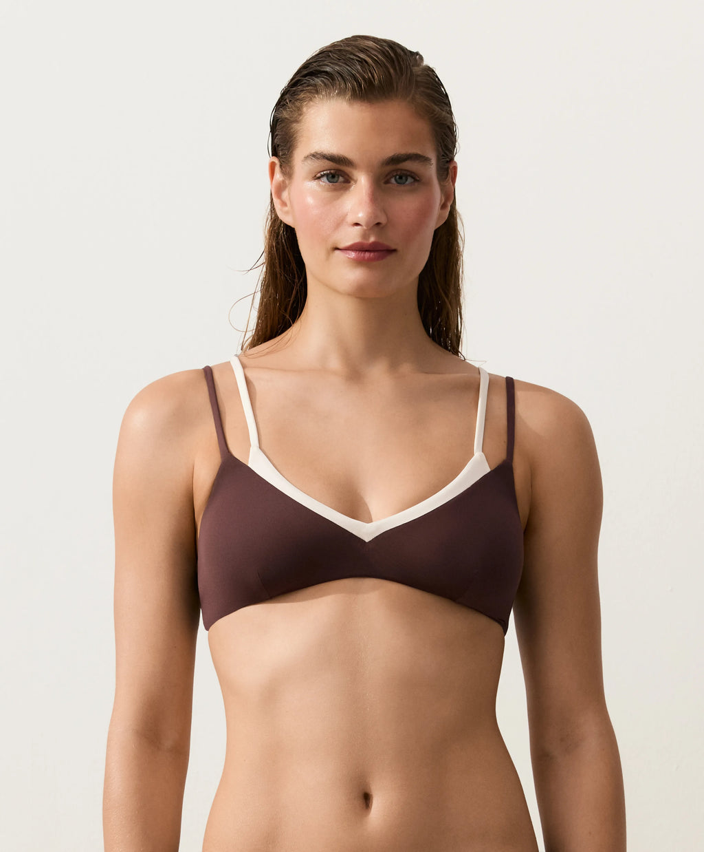 Two-Tone Brown Bikini Set, view 9 of 12