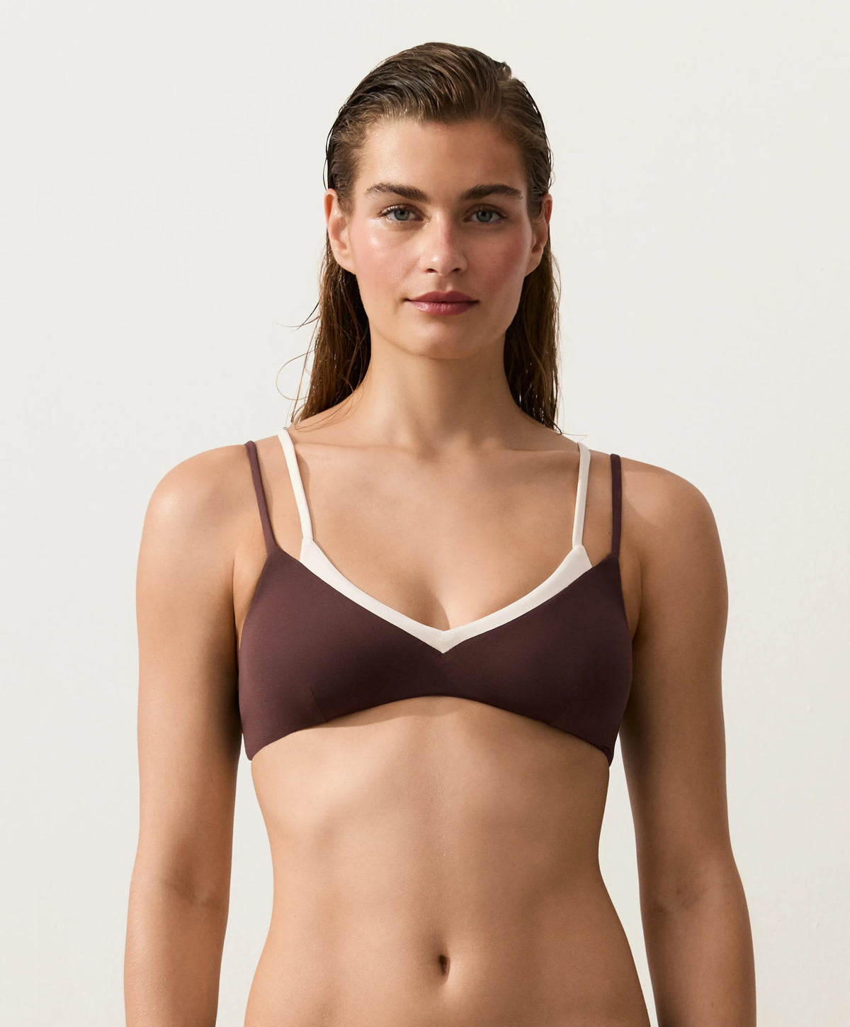 Two-Tone Brown Bikini Set, view 9 of 12