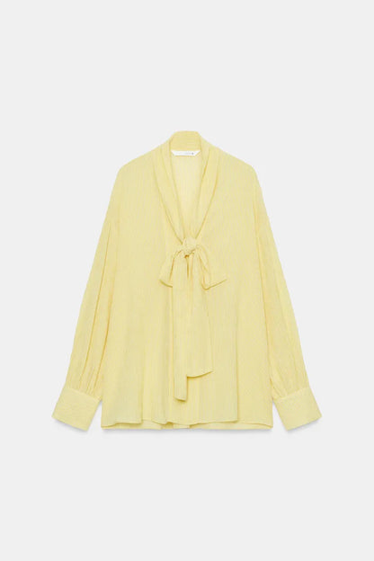 [X2] ZW Collection blouse with a tie neck